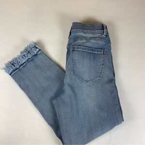 Democracy Ab Solution Crop Jeans Women’s Size 10 Frayed Hem Stretch Denim